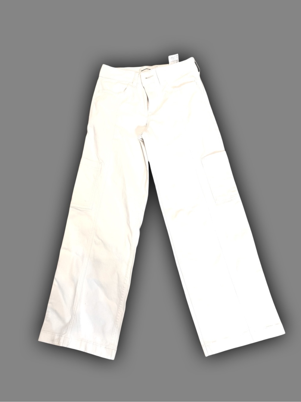 abercrombie kids Cream Wide-Leg Cargo Pants